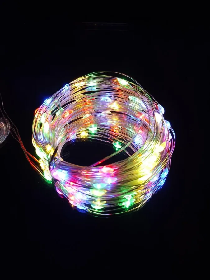 Гирлянда от USB "светодиодные капли" 10м, 100LED, мультицвет, 8 режимов + пульт